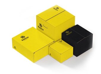Yellow and black Beeline Moving boxes